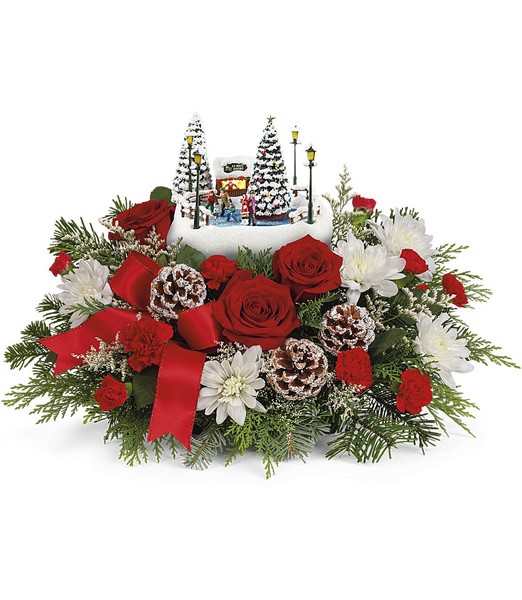 Thomas Kinkade's Skate into the Holidays Bouquet from Richardson's Flowers in Medford, NJ